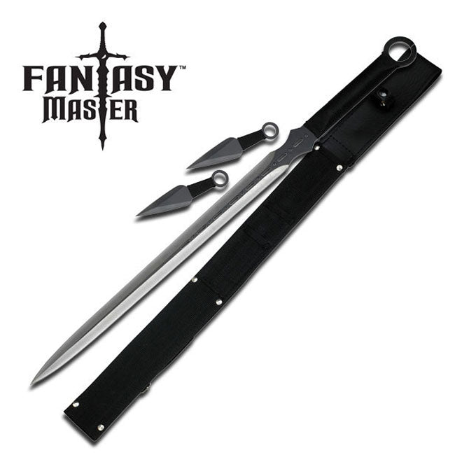 Black Sword & Throwing Knives Combo