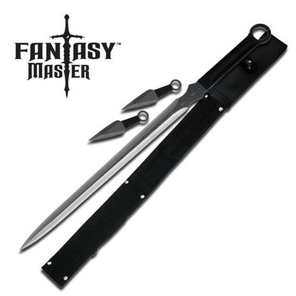 Black Sword & Throwing Knives Combo