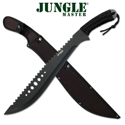 Jungle Master Sawback Machete w Paracord Handle