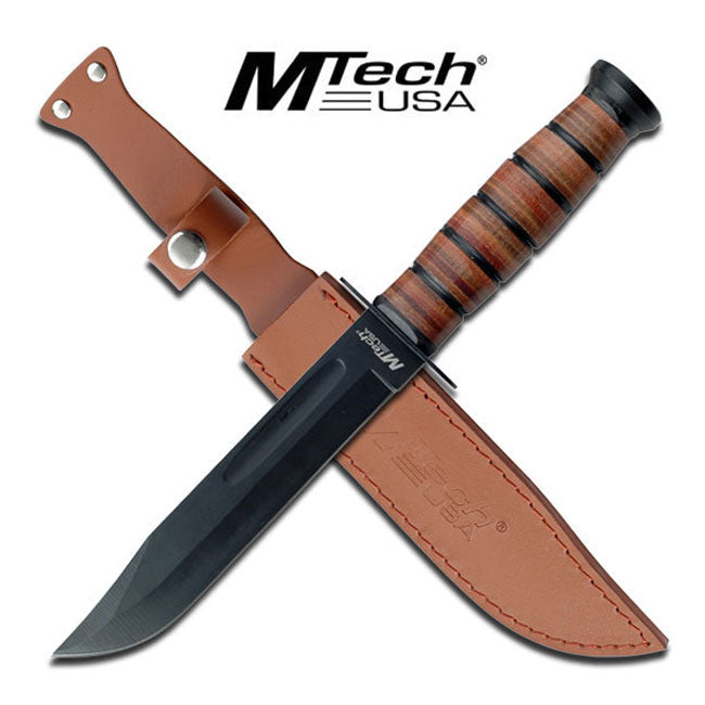 MTech Leather Handle Fixed Knife