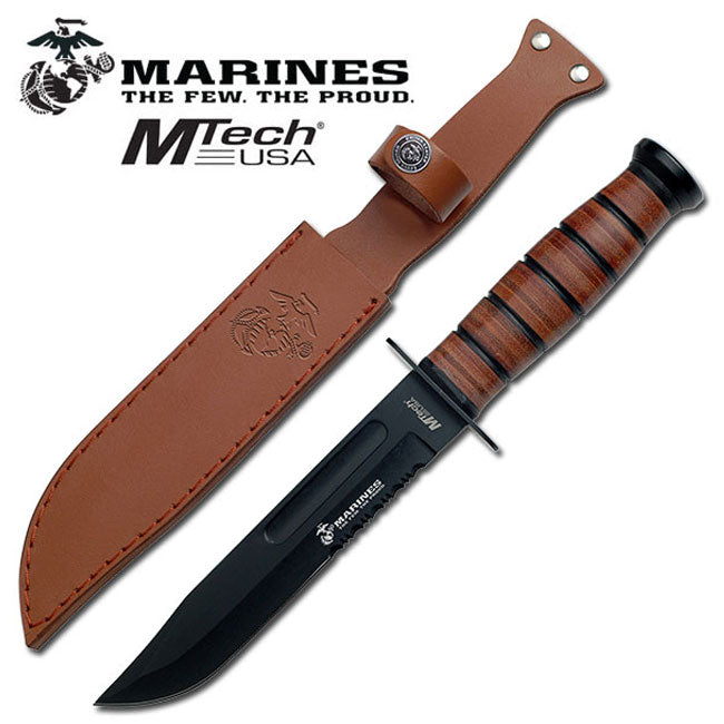 MTech Marines Partially Serrated Fixed Blade Knife