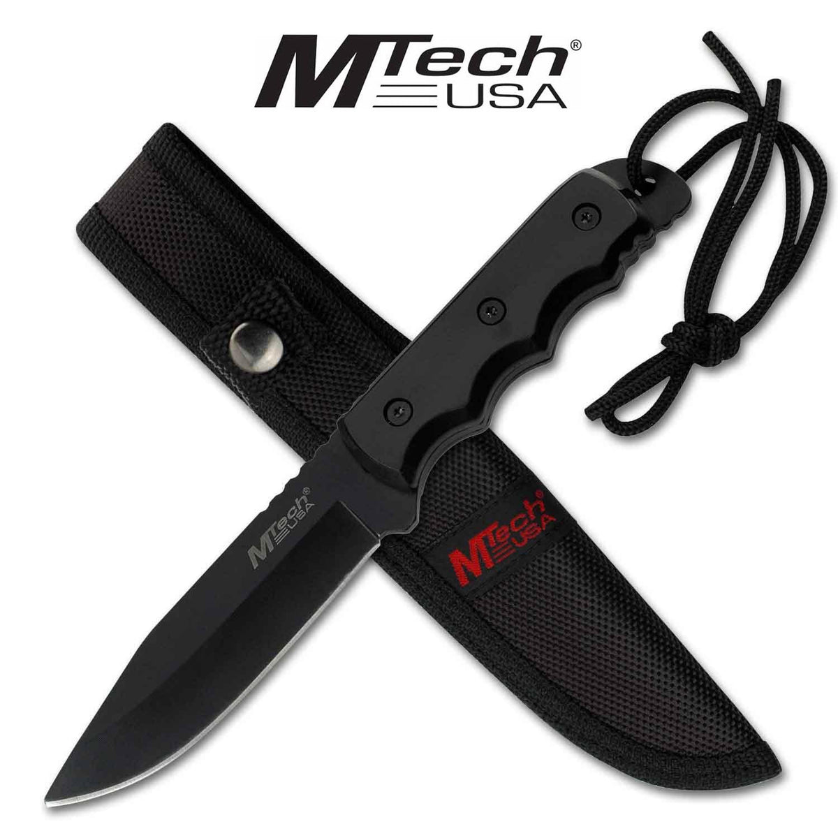 MTech Black Handle Fixed Blade Knife