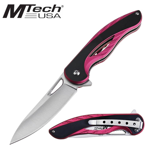 MTech USA Sleek Pink Ball Bearing Folding Knife