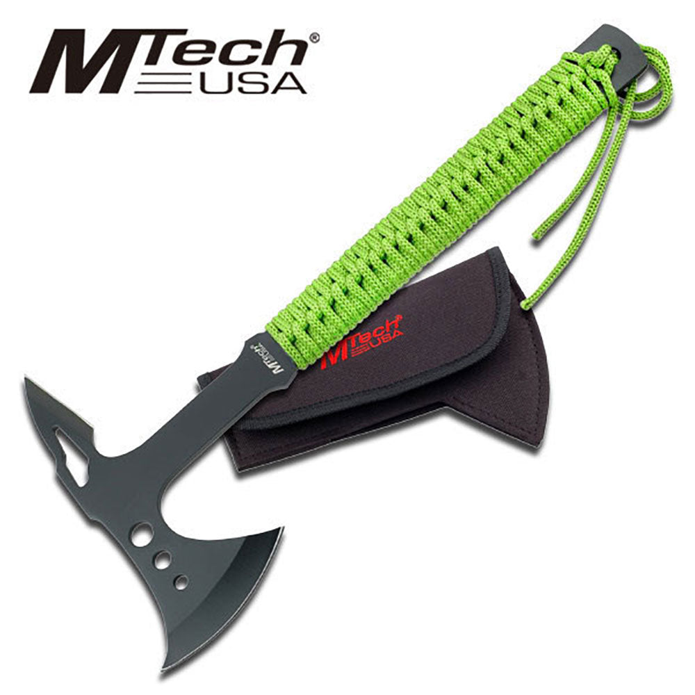 MTech Axe with Green Paracord Wrapped Handle