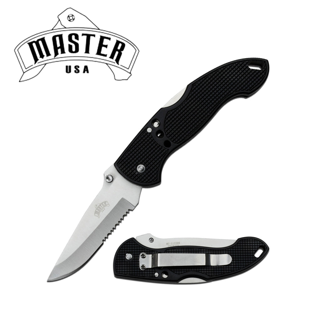 Master USA Black ABS Handle Pocket Knife