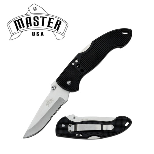 Master USA Black ABS Handle Pocket Knife