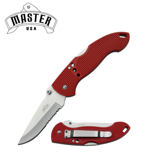 Master USA Red ABS Handle Pocket Knife