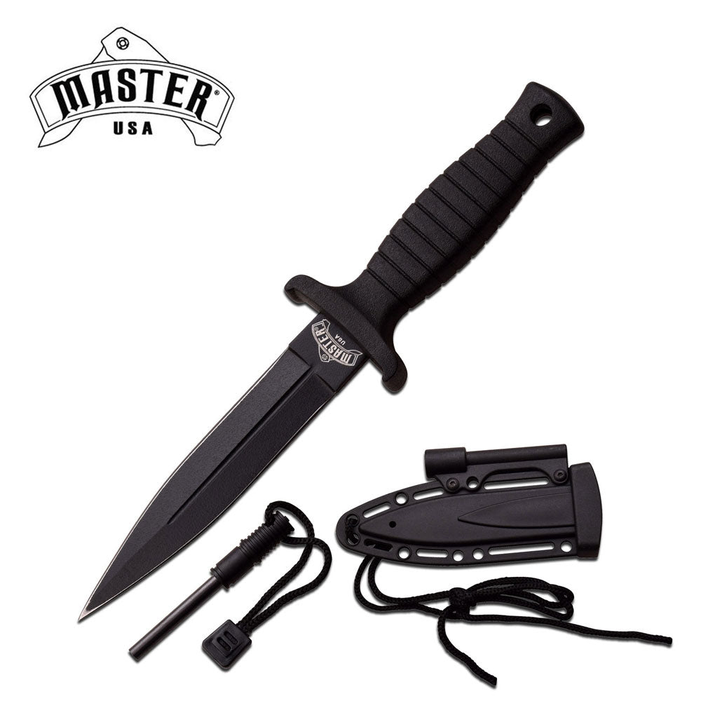 Master USA Black Dagger with Fire Starter
