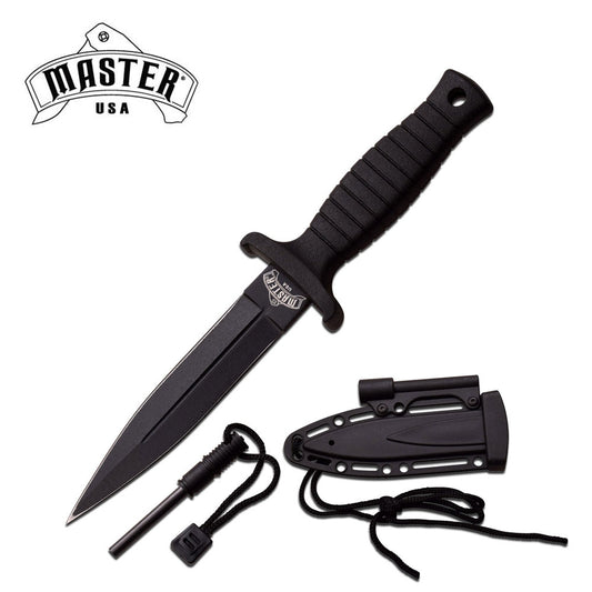 Master USA Black Dagger with Fire Starter