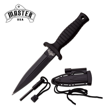 Master USA Black Dagger with Fire Starter