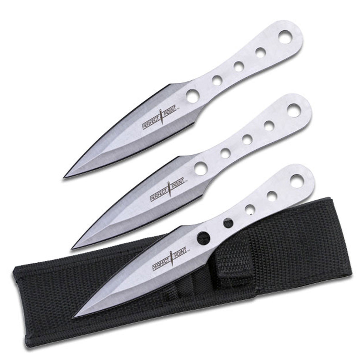 Perfect Point Silver Throwing Knife Set