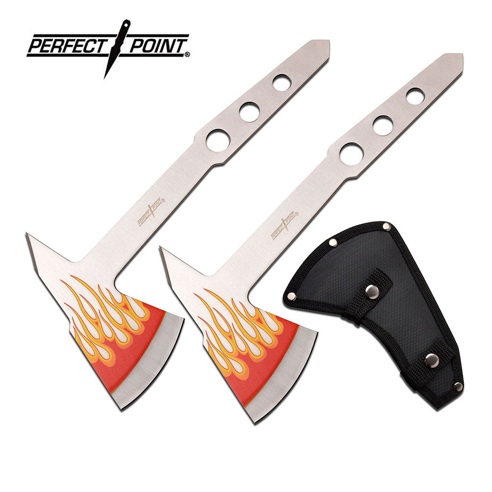 Perfect Point Flame Printed Throwing Axes - 2 Piece
