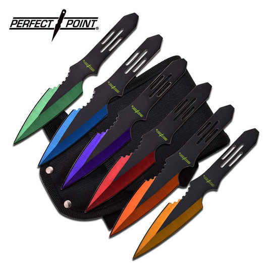 Perfect Point Assorted Colour Throwing Knives 6pk
