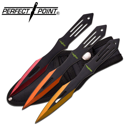 Perfect Point Red/Orange/Yellow Throwing Knives 3pk