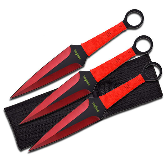 Perfect Point Red & Black Throwing Knives 3pk