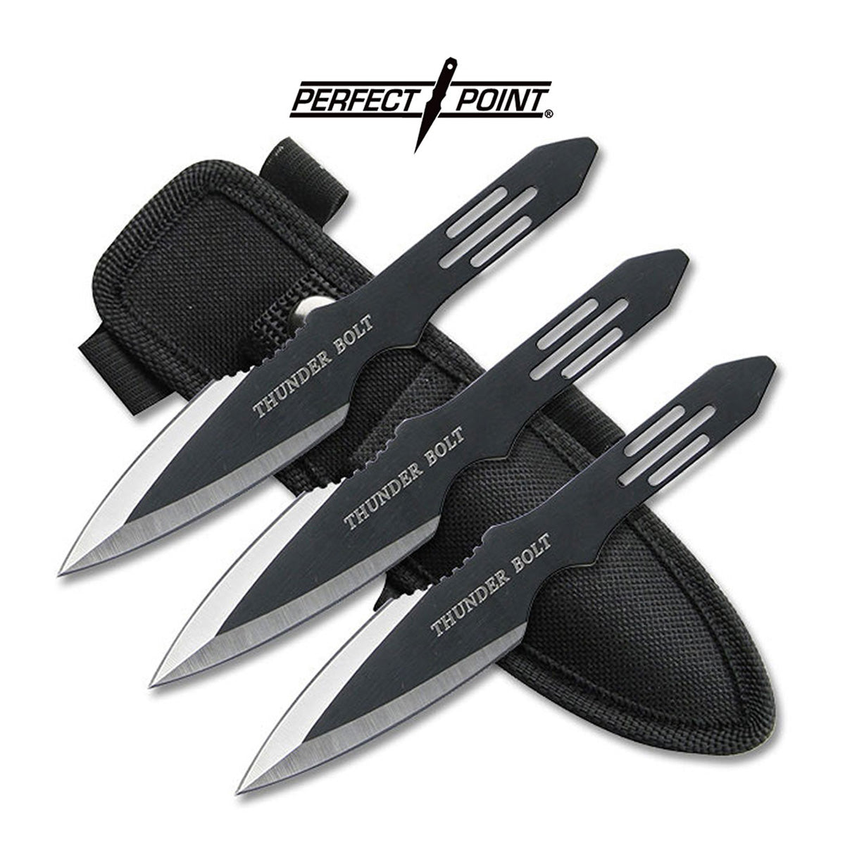 Perfect Point Thunder Bolt Throwing Knives - Clam Shell Pack