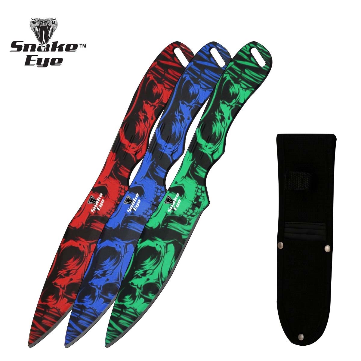 Snake Eye Skull Throwing Knives 3pk