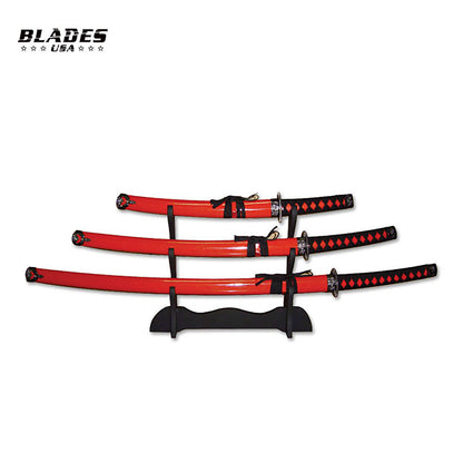 BladesUSA 3 Pc Sword Set with Display Stand
