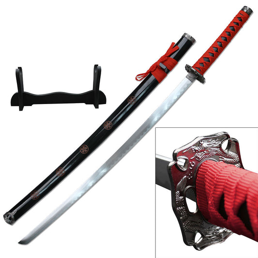 Red Carbon Steel Samurai Katana