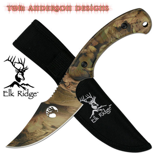 Elk Ridge Camo Fixed Blade Hunting Knife