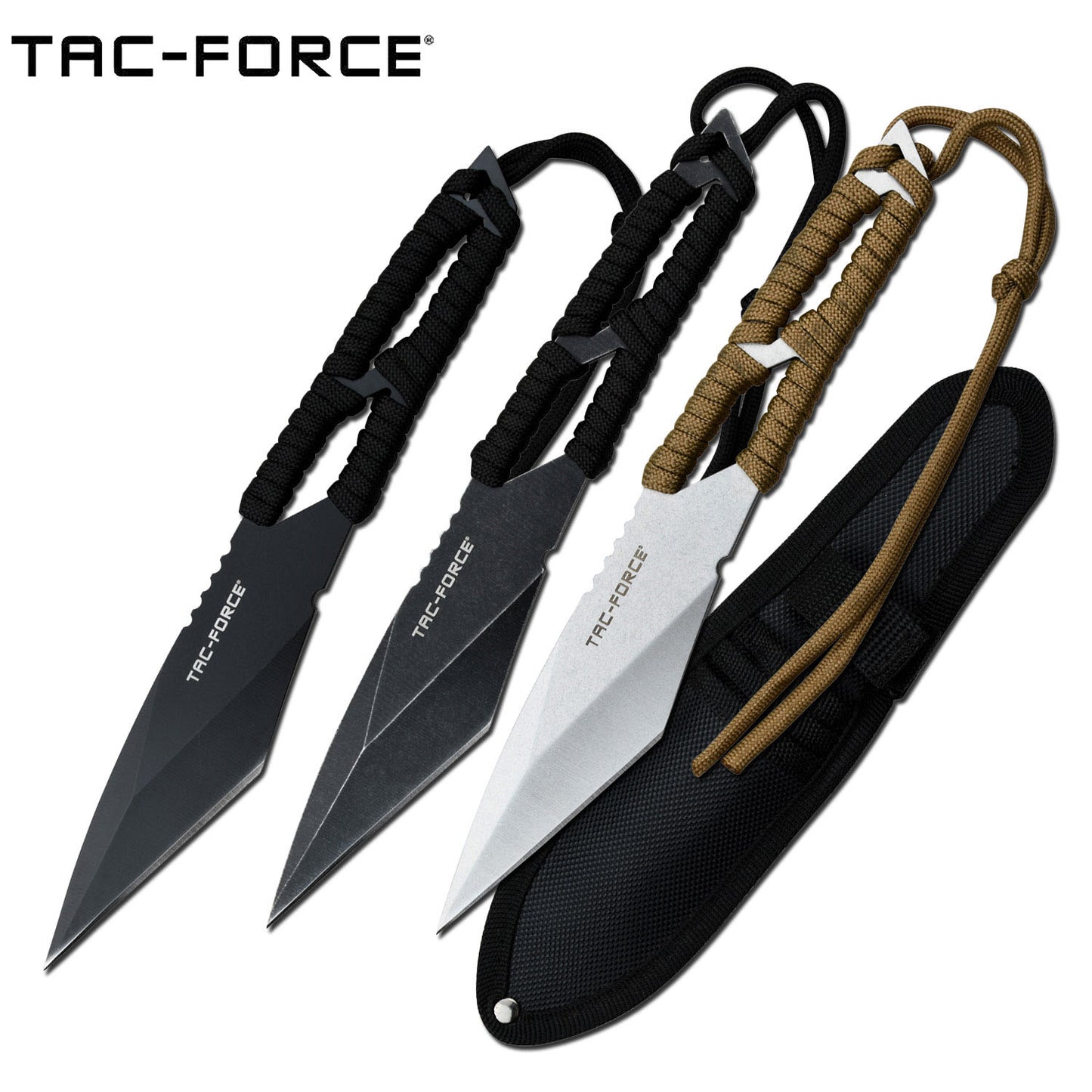 Tac-Force Cord Wrapped Throwing Knives 3pk