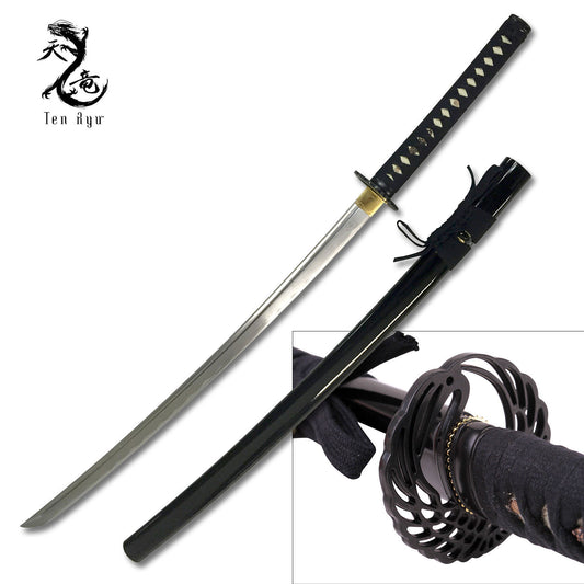 Ten Ryu Handmade Samurai Sword - Black (BACKORDER)