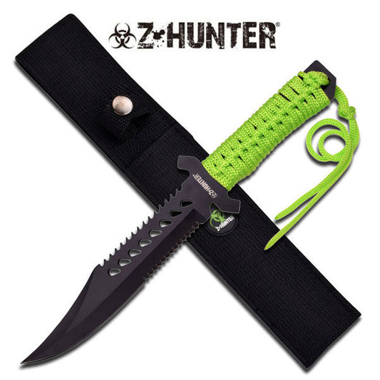 Z-Hunter Green Paracord Wrapped Handle Knife