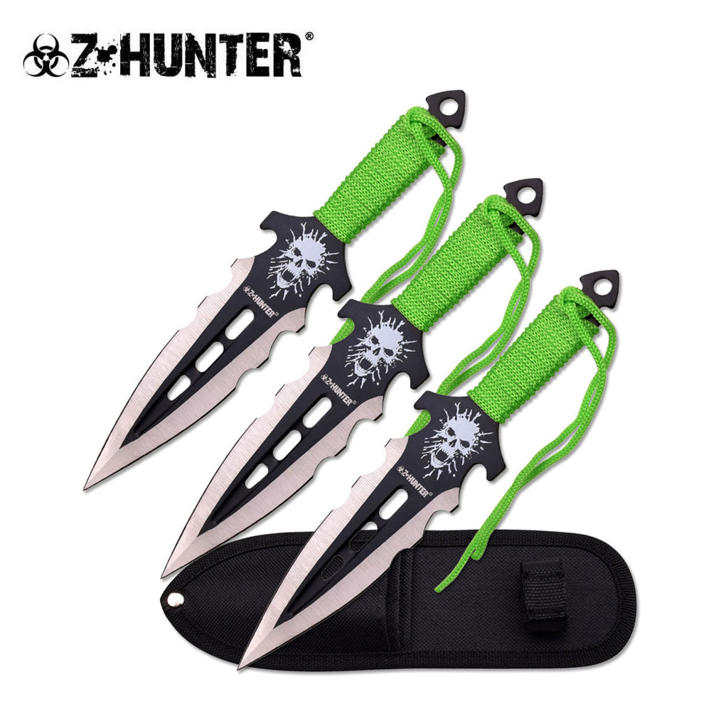 Z-Hunter Green Cord Throwing Knives 3pk