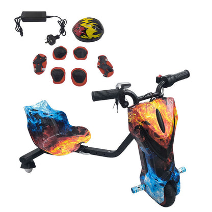 Electric Drift Go Kart for Kids 3 Wheel Ride On Trike with Bluetooth & 350W Ice & Fire