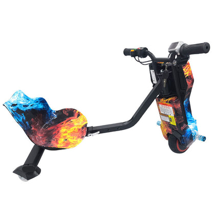 Electric Drift Go Kart for Kids 3 Wheel Ride On Trike with Bluetooth & 350W Ice & Fire