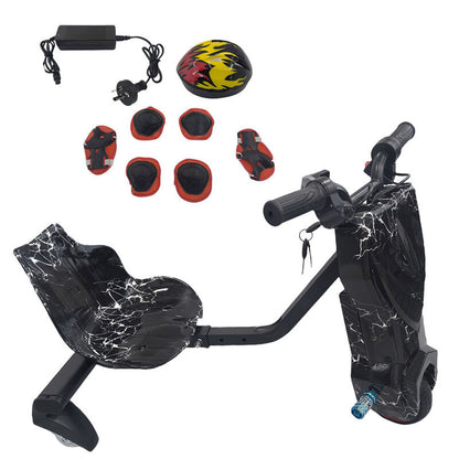 Electric Drift Go Kart for Kids 3 Wheel Ride On Trike with Bluetooth & 350W Black-Lightning