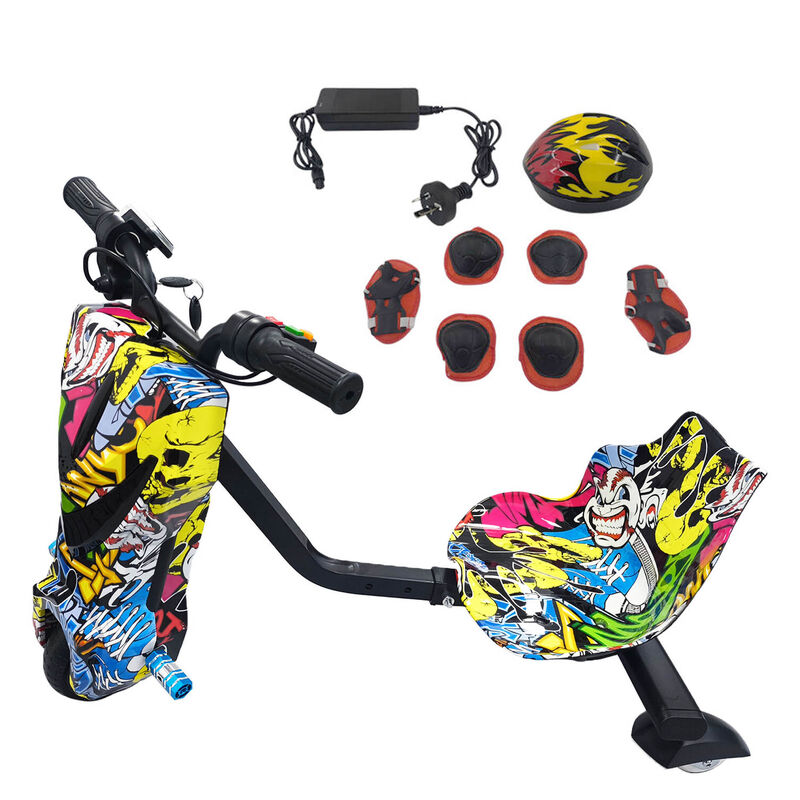 Electric Drift Go Kart for Kids 3 Wheel Ride On Trike with Bluetooth & 350W Hip-Hop