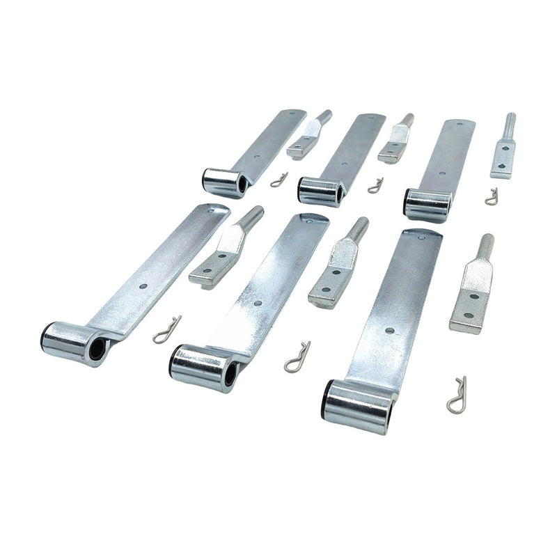 6 Pcs Zinc Plated Tray Side Board Hinge Utes Trailers 240mm Strap Nylon Bush For Ford For Toyota For Mitsubishi For Nissan