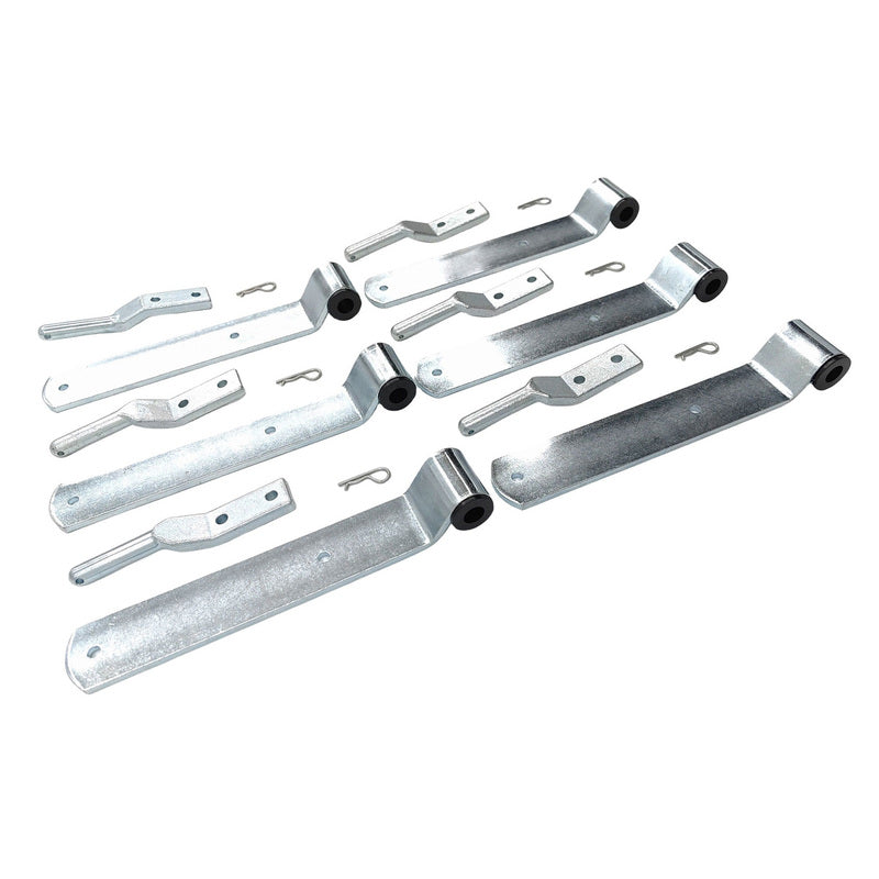 6 Pcs Zinc Plated Tray Side Board Hinge Utes Trailers 240mm Strap Nylon Bush For Ford For Toyota For Mitsubishi For Nissan