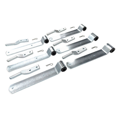 6 Pcs Zinc Plated Tray Side Board Hinge Utes Trailers 240mm Strap Nylon Bush For Ford For Toyota For Mitsubishi For Nissan