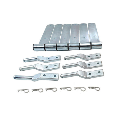 6 Pcs Zinc Plated Tray Side Board Hinge Utes Trailers 240mm Strap Nylon Bush For Ford For Toyota For Mitsubishi For Nissan
