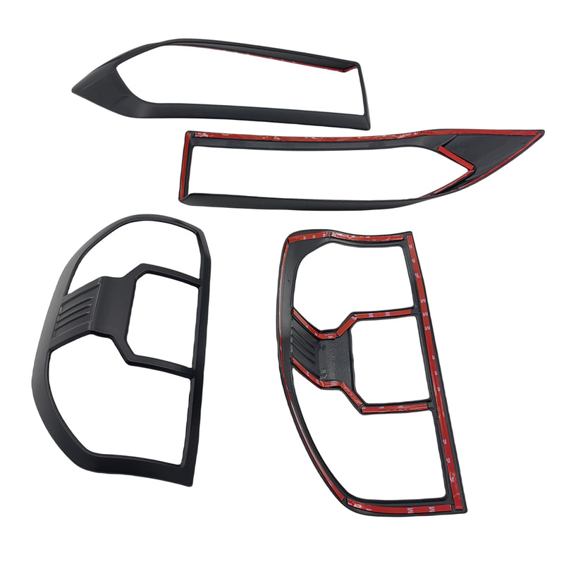 Matte Black Headlight & Tail Light Trim Covers Fit For LDV T60 2017-2021