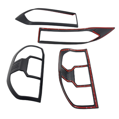Matte Black Headlight & Tail Light Trim Covers Fit For LDV T60 2017-2021
