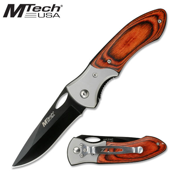 MTech Wooden Handle Pocket Knife