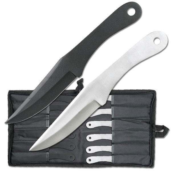 Perfect Point Silver & Black Throwing Knives 12pk