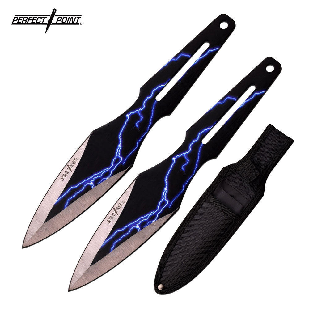 Perfect Point Blue Lightning Throwing Knives 2pk