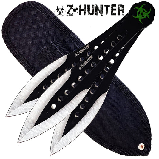 Z-Hunter Black Biohazard Throwing Knives 3pk