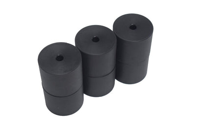 Universal 1'' Polyethylene Body Lift Blocks (70mm Dia x 25mm High x 10mm Holes)