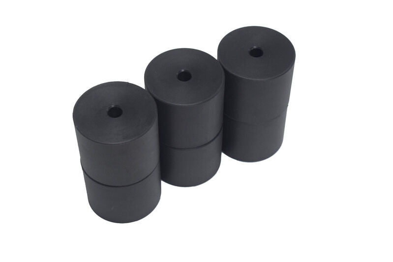 Universal 1'' Polyethylene Body Lift Blocks (70mm Dia x 25mm High x 10mm Holes)