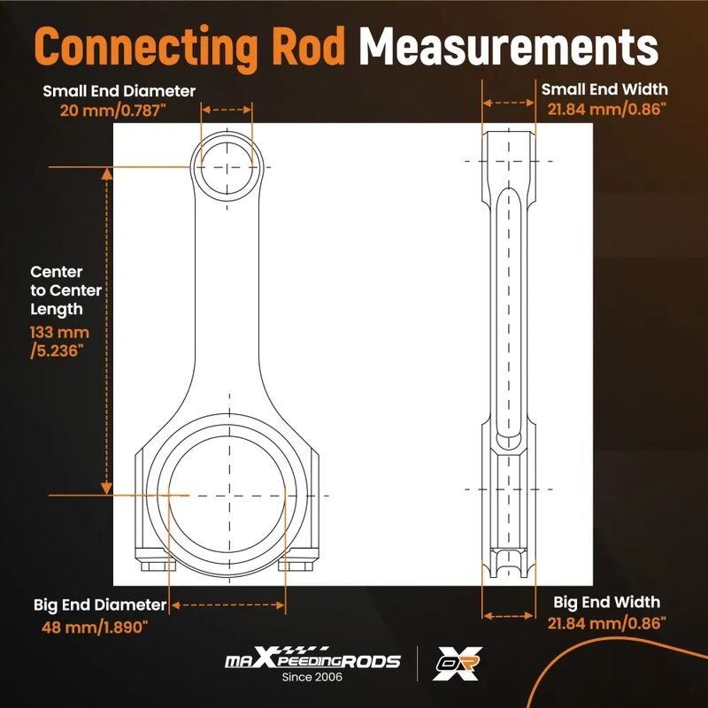 MAX PEEDING RODS 4x Connecting Rods Rod Fit For Mazda Miata MX51.616v 1.8 133mm Conrods ARP2000