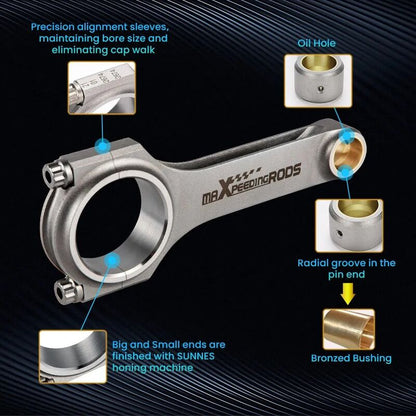 MAX PEEDING RODS 4340 EN24 Connecting Rods Fit For Subaru Forester Impreza Legacy EJ20 EJ25 WRX Sti