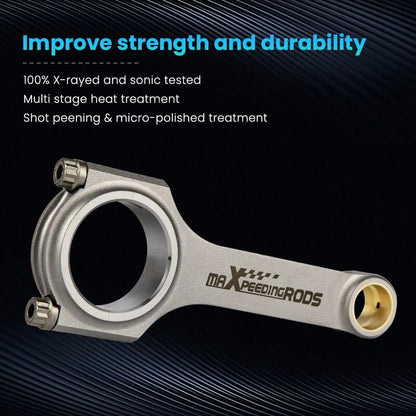 MAX PEEDING RODS 4340 EN24 Connecting Rods Fit For Subaru Forester Impreza Legacy EJ20 EJ25 WRX Sti