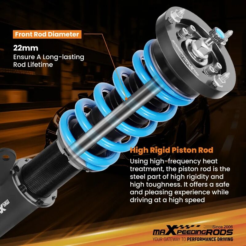 MAX PEEDING RODS 24 Ways Adjustable Damper Spring Coilover Shock Absorbe Kit Fit For BMW E46 3 Series
