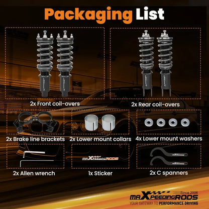 MAX PEEDING RODS 24 Levels Adjustable Coilover Fit For Honda Civic EJ EK EM EK1 EK4 EJ6 1996-2000