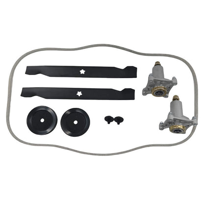 Deck Rebuild Kit Fit For 42" Husqvarna Craftsman Spindles Belt Pulley Blades